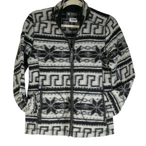 Nor Wear Wool Blend Jacket Women Small Fair Isle Zip Sweater Cozy Winter